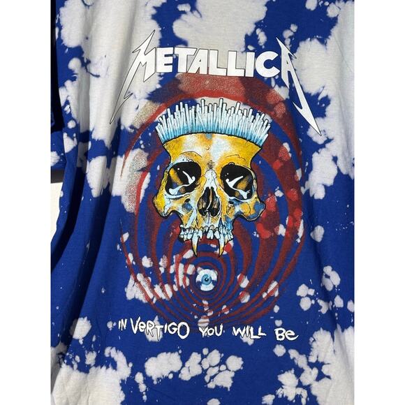 Metallica Graphic Tee In Vertigo You Will Be Tie Dye Blue White Mens Large - Picture 3 of 5